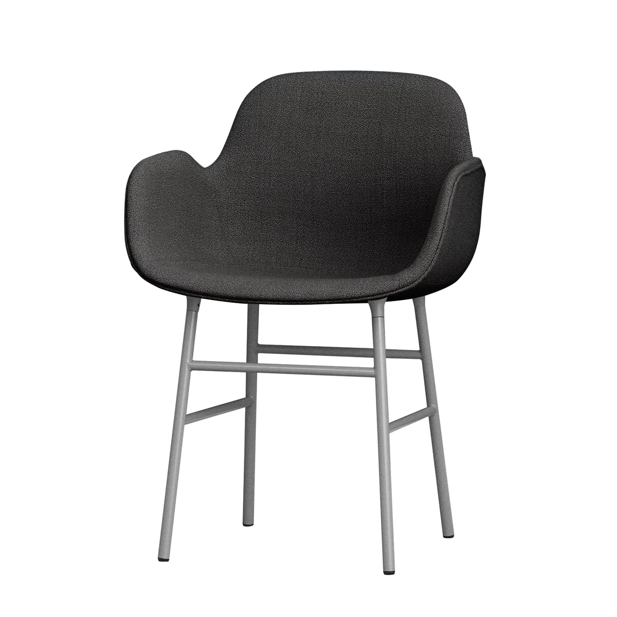 Normann Copenhagen – Form armstol med stålben (polstret), grå (Breeze Fusion 4001) Normann Copenhagen – Form armstol med stålben (polstret), grå (Breeze Fusion 4001)