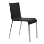 Vitra - .03 stol, stabelbar, pulverlakeret sølv glat / basic mørk (plastglider)