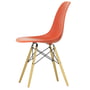 Vitra - Eames Plastic Side Chair DSW RE, gullig ahorn/valmuerød (hvide filtglidere)