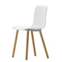 Vitra - Hal Wood RE stol, bomuld hvid / lys eg / plast glider