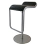 LaPalma – Lem barstol, sort læderbetræk (66-79 cm), forkromet stel