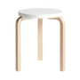 Artek - 60 skammel, hvidlakeret/natur birk