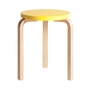 Artek - 60 skammel, malet gul/natur birk
