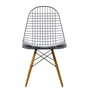 Vitra – Wire Chair DKW, basic dark/understel i gullig ahorn, filtpuder (uden betræk)