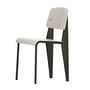 Vitra - Prouvé Standard SP chair, sort / varm grå, sorte filtpuder (hårdt gulv)
