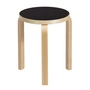 Artek - 60 skammel, sort linoleum