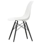Vitra - Eames Plastic Side Chair DSW, ahorn sort/hvid (filt gliders basic dark)