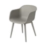 Muuto - Fiber Chair Wood Base, grå genanvendt