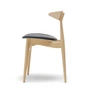 Carl Hansen - CH33P, olieret eg / sort læder (Loke 7150)