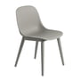 Muuto - Fiber Side Chair Wood Base, grå genanvendt
