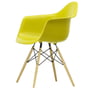 Vitra - Eames Plastic Armchair DAW RE, honningfarvet ask / sennep (hvide filtglidere)