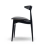 Carl Hansen - CH33P, Bøg sort lakeret / læder sort (Loke 7150)