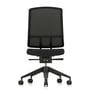 Vitra – AM stol, sort ryg, sæde F30 Plano nero, femstjernet sort plastikstel uden armlæn, hjul til hårde gulve