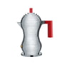 Alessi - Pulcina espressomaskine, 15 cl, velegnet til induktion, sølv/rød
