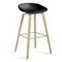 Hay - About A Stool AAS 32 H 85 cm, lakeret eg / rustfrit stål / sort 2. 0