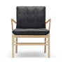 Carl Hansen - OW149 Colonial Chair, sæbebehandlet eg / sort læder (SIF 98)