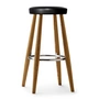 Carl Hansen – CH58 barstol, H 68 cm, olieret eg/sort læder (Loke 7150)