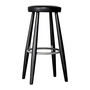 Carl Hansen - CH58 barstol H 68 cm, sort eg / sort læder (Loke 7150)