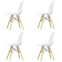 Vitra - Eames Plastic Side Chair DSW, gullig ahorn / hvid (hvide filtglidere) (sæt med 4)