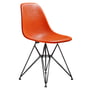 Vitra - Eames fiberglass sidestol dsr, grundlæggende mørk / eames rød orange (filtglider basic mørk)