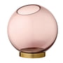 AYTM - Globe Vase store, Ø 21 x H 21 cm, rosa / guld