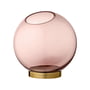 AYTM - Globe vase medium, Ø 17 x H 17 cm, rose / guld