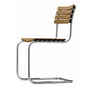 Thonet - S 40 udendørs stol, ramme rustfrit stål rundt rør / sæde og ryg iroko olieret