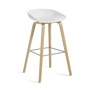HAY - About A Stool AAS 32 H 75 cm, lakeret eg / rustfrit stål / hvid 2. (filtglider)