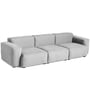 Hay - Mags Soft Sofa 3-personers, kombination 1 / lavt armlæn, lysegrå (Linara 443) / sømme: lysegrå