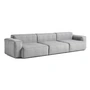 HAY - Mags Soft Sofa 3-personers, kombination 1, lave armlæn, lysegrå (Hallingdal 130) / sømme: mørkegrå (EU)