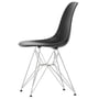Vitra - Eames Plastic Side Chair DSR RE, forkromet / dyb sort (filt gliders basic dark)