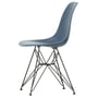 Vitra - Eames Plastic Side Chair DSR RE, basic mørk / havblå (filt gliders basic dark)