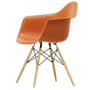 Vitra - Eames Plastic Armchair DAW RE, gullig ahorn / rusten orange (hvide filtglidere)