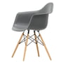 Vitra - Eames Plastic Armchair DAW RE, honningfarvet ask / granitgrå (hvide filtglidere)