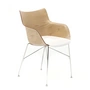 Kartell - Q/Træ lænestol, forkromet / hvid / lys ask