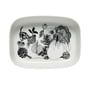 Marimekko - Oiva Siirtolapuutarha serveringsskål, 20,5 x 28 cm, hvid/sort