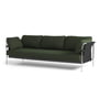 Hay - Can sofa, 3 sæder, chrome / can vas sort / steelcut 975 mørkegrøn