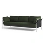 HAY - Can sofa, 3 sæder, chrome / can vas sort / steelcut 975 mørkegrøn