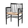 Fdb møbler - J81 lænestol, bøg sort lakeret / naturlig væv