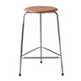 Fritz Hansen - High Dot barstol H 65 cm, valnød læder / krom base