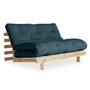 Karup Design - Roots sovesofa, 140 x 200 cm, naturfyr / petrolblå (757)