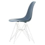 Vitra - Eames Plastic Side Chair DSR RE, hvid/søblå (hvide filtglidere)