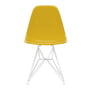 Vitra - Eames Plastic Side Chair DSR, hvid / sennep (filt glider hvid)