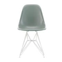 Vitra - Eames fiberglas sidestol dsr, hvid / eames havskumgrøn (filtpuder hvid)
