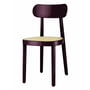 Thonet - 118 stol, sukkerrør med plastikstof / bøgmalet mørkebrun-violet højglans