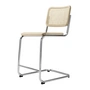 Thonet - S 32 VHT barstol SH 64 cm, krom / naturbøg / stokværk med plastik støttestof