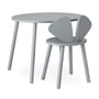 Nofred - Mouse School Set (Junior - Stol og bord), grå