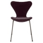 Fritz Hansen - Serie 7 stol, fuldpolstret, brun bronze / Velvet Belfast mørk blomme