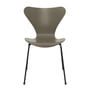 Fritz Hansen - Serie 7 stol, sort / ask olivengrøn farvet
