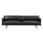 Muuto - Outline sofa 3-personers, sort Refine læder / sort